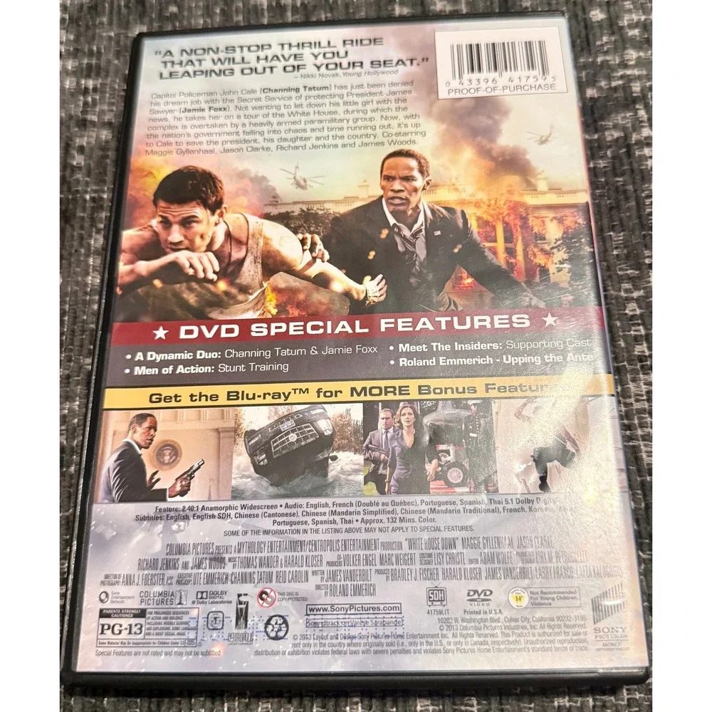 Sony White House Down DVD Movie Excellent Action Thriller
